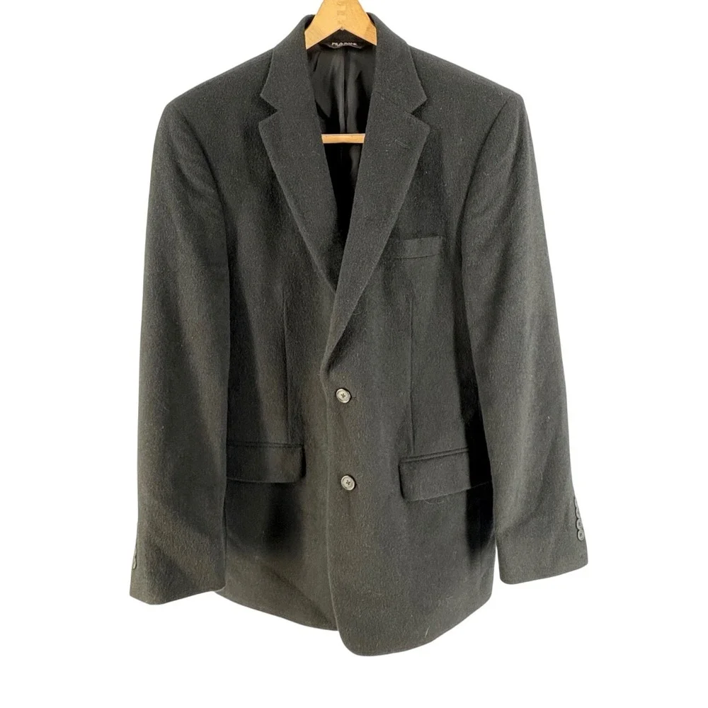 JO S A BANK Tailored Fit Mns Camel Hair Blazer Black Size 44R READ Dark Academia